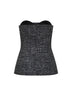 Black melange bouclé T-Orset corset top