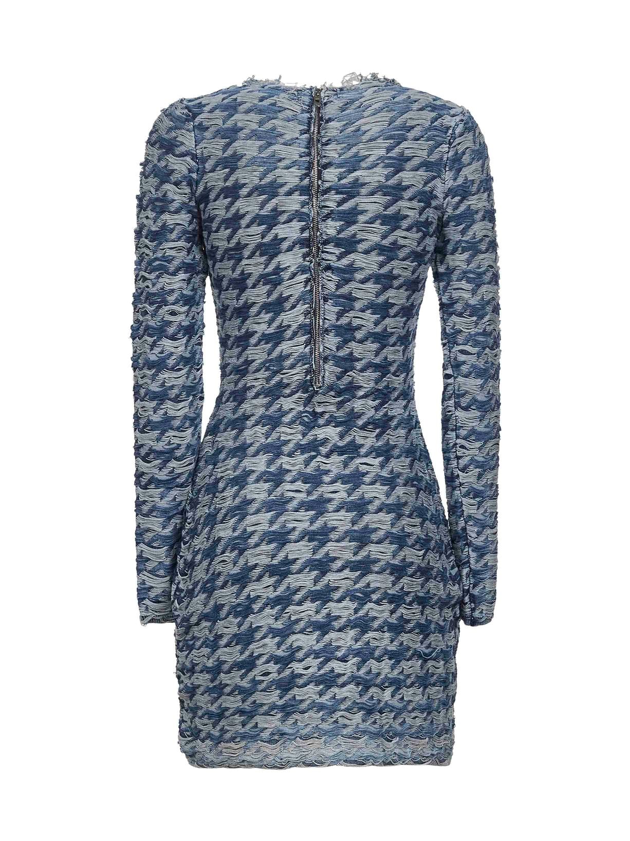 Light blue houndstooth denim M-Halma minidress