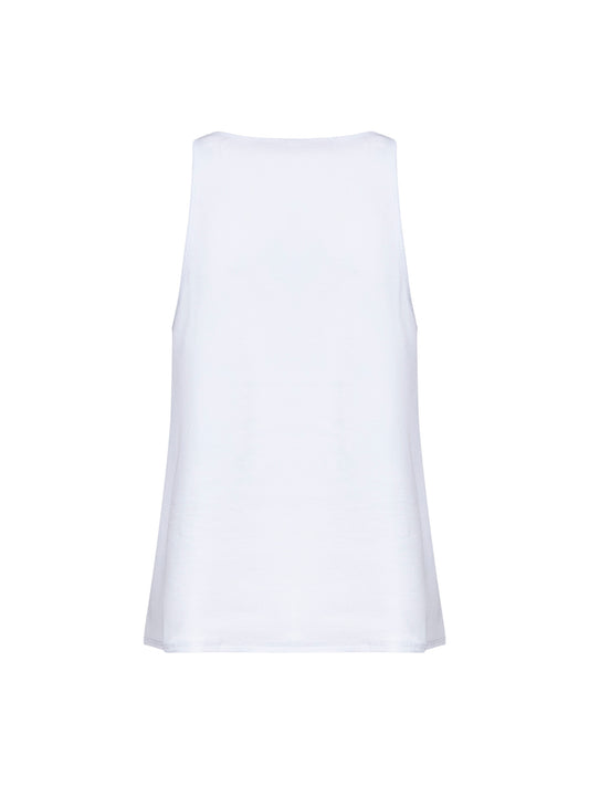 White ribbed cotton T-Ipsya-Lkds tank top