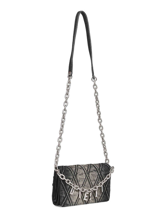 Black Charm-D Wallet Strap wallet on chain