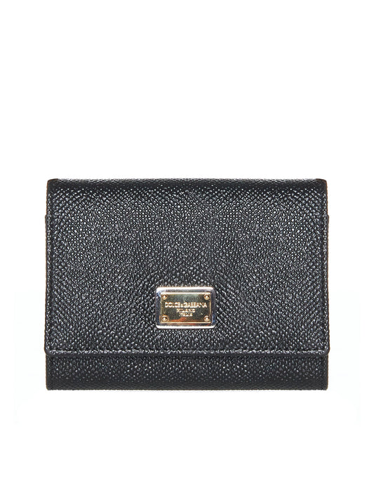 Black Dauphine leather wallet