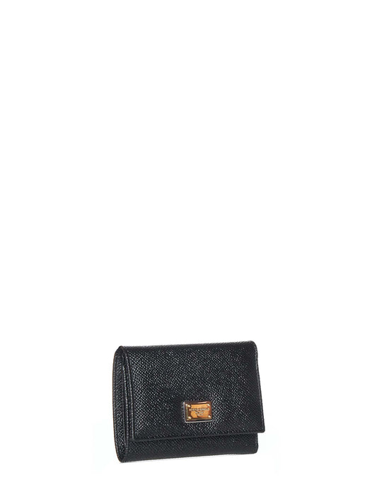 Black Dauphine leather wallet