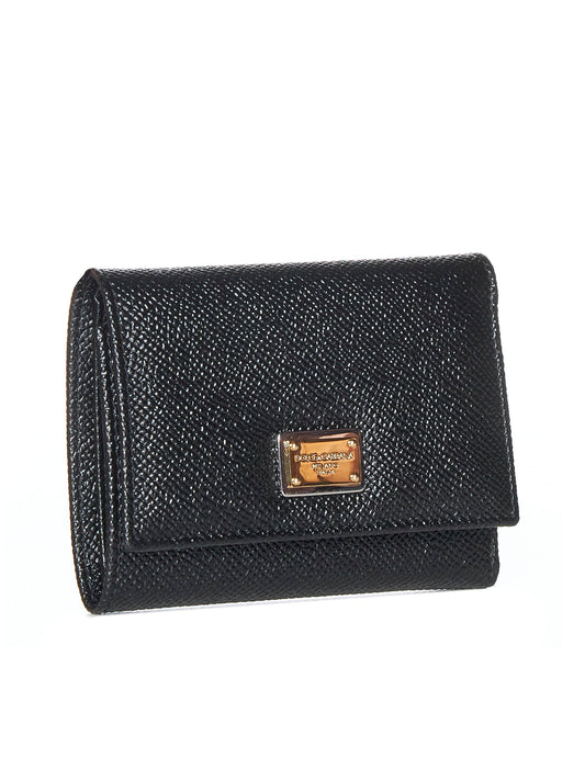 Black Dauphine leather wallet