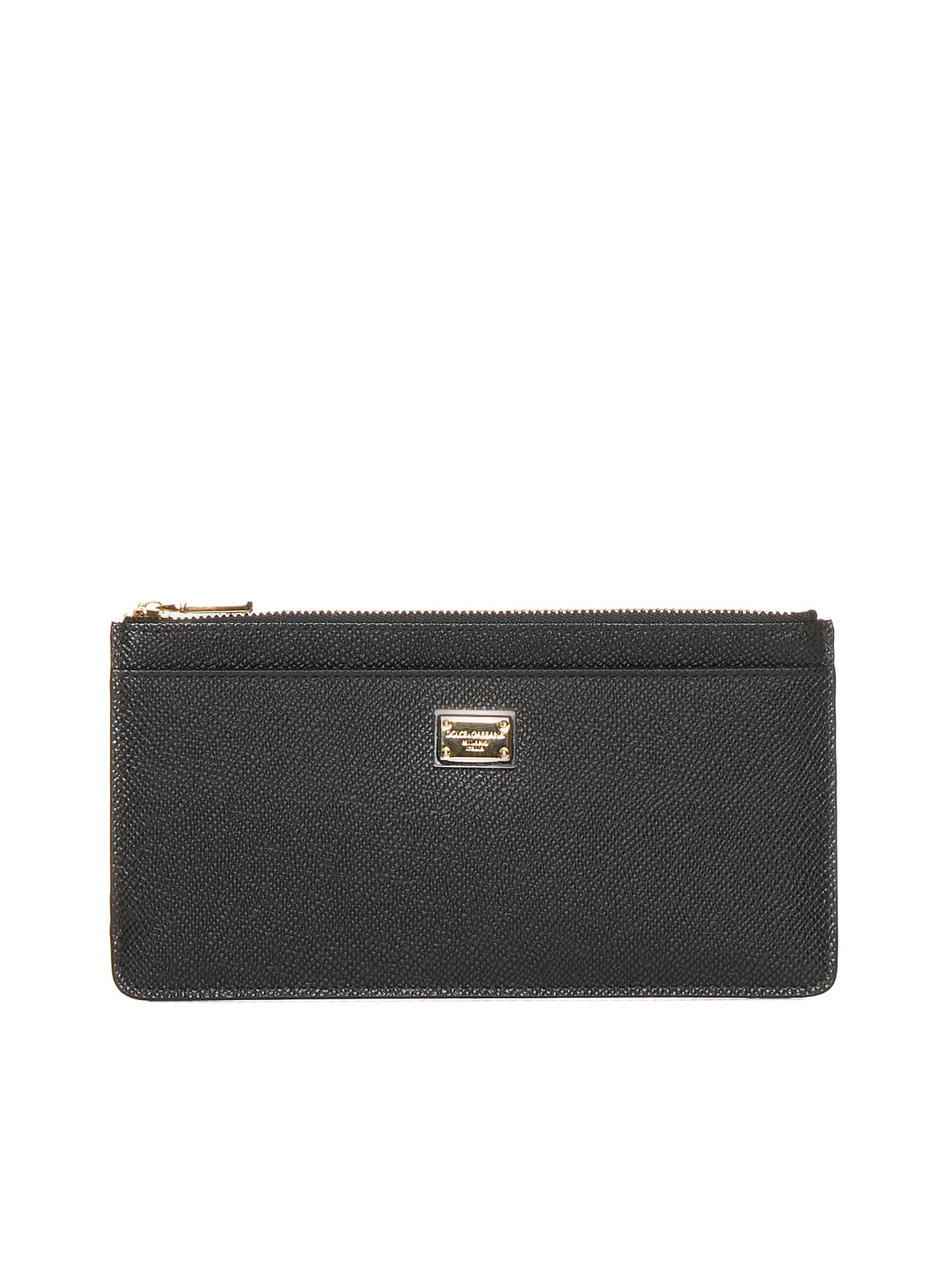 Large black Dauphine leather card case