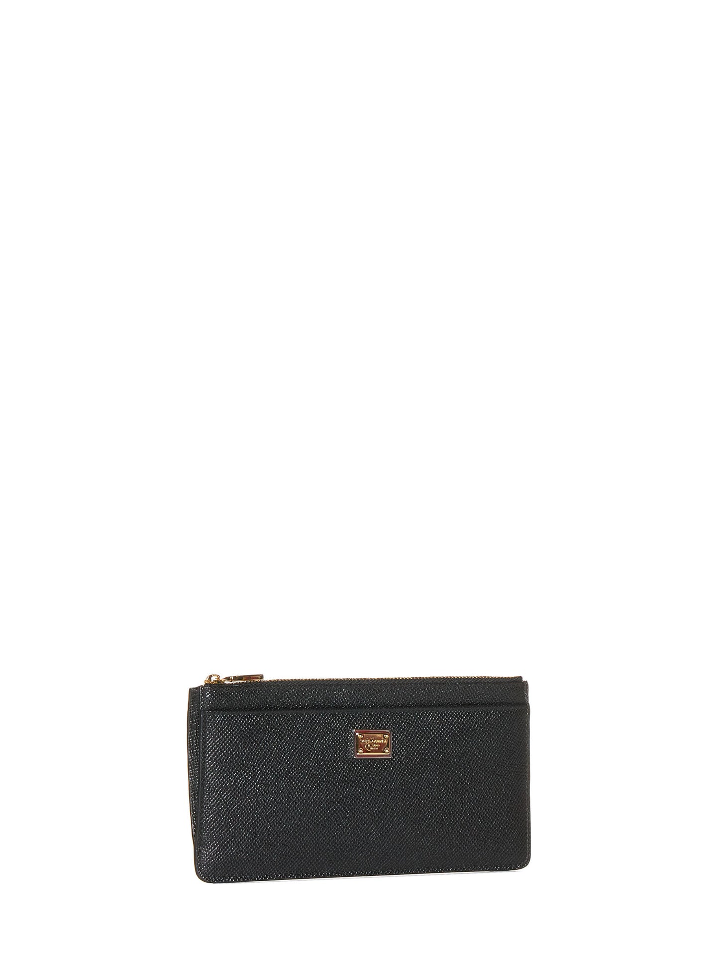 Large black Dauphine leather card case