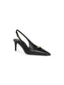 Black goatskin Lollo slingback