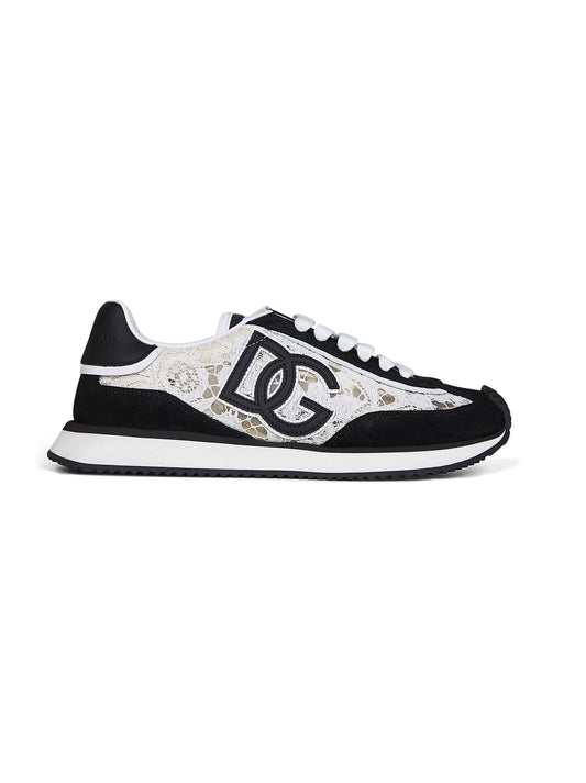 White and black DG CUSHION sneakers