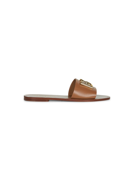 Camel calf leather Bianca slides