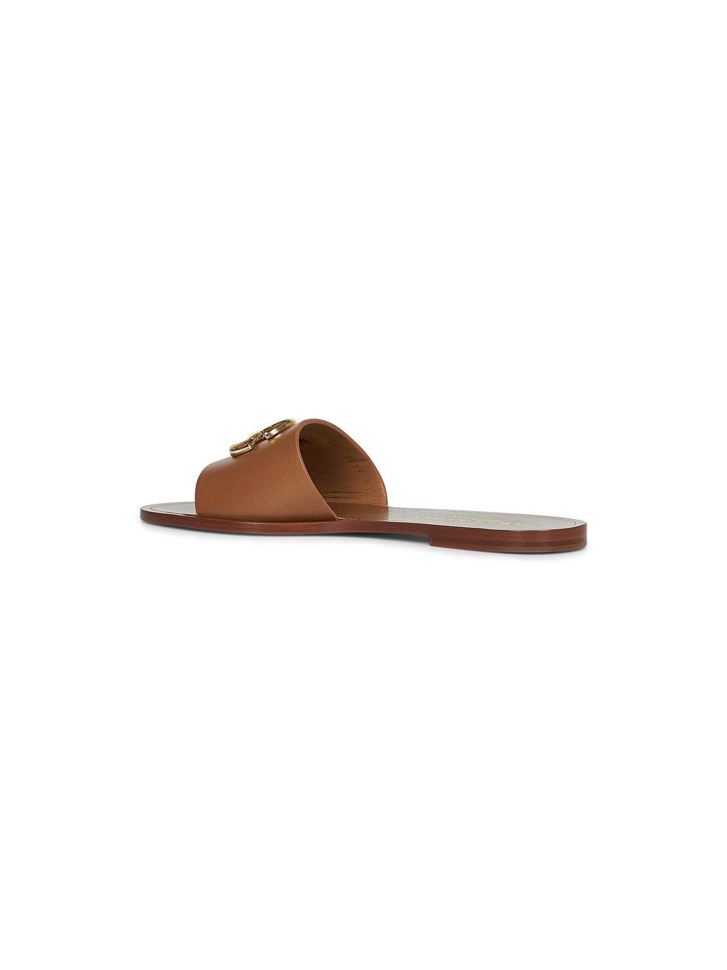 Camel calf leather Bianca slides