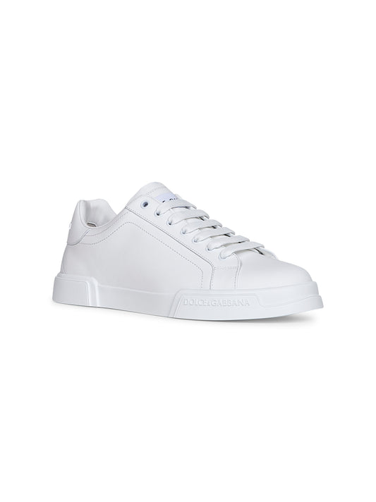 White calf leather Portofino sneakers<BR/>