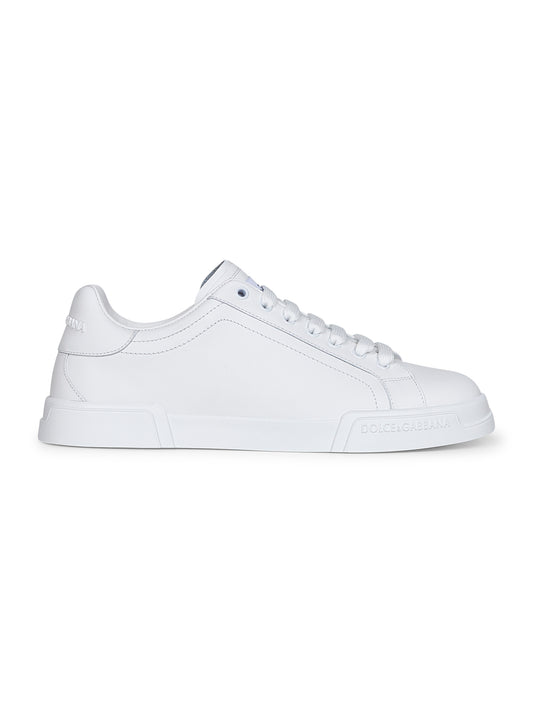 White calf leather Portofino sneakers<BR/>