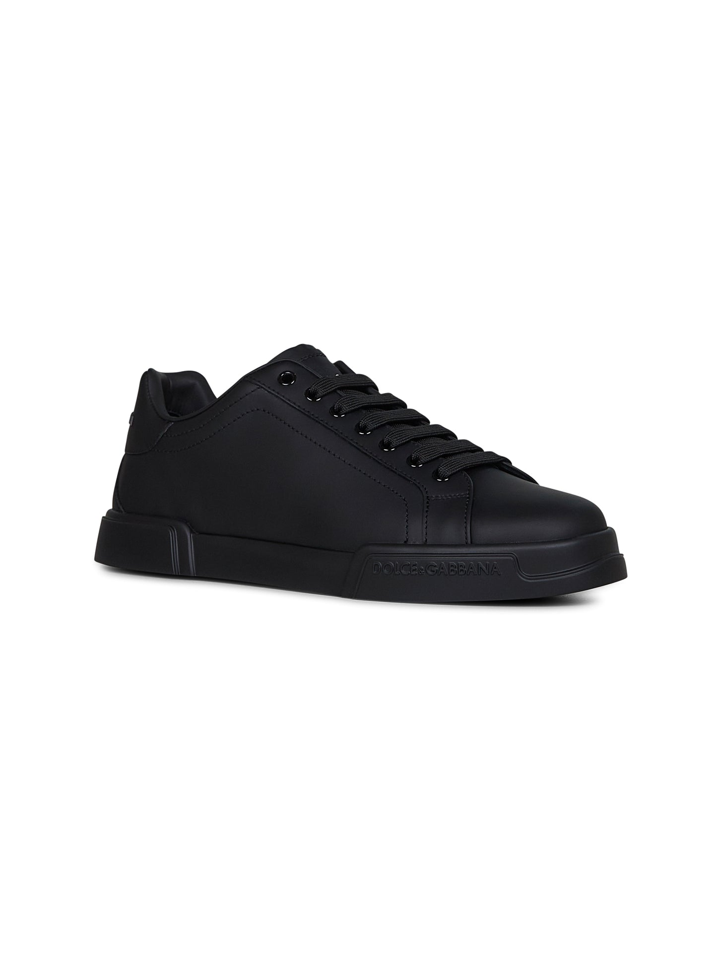 Black calf leather Portofino sneakers