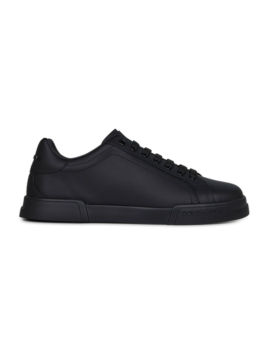 Black calf leather Portofino sneakers