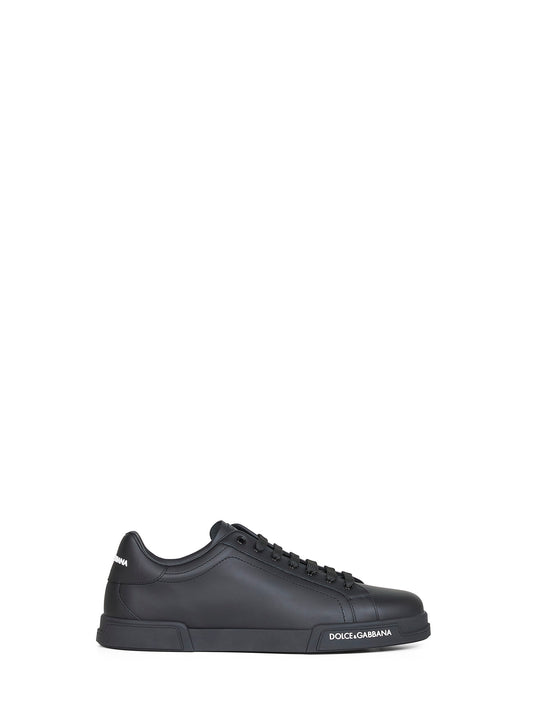 Black calfskin nappa Portofino sneakers