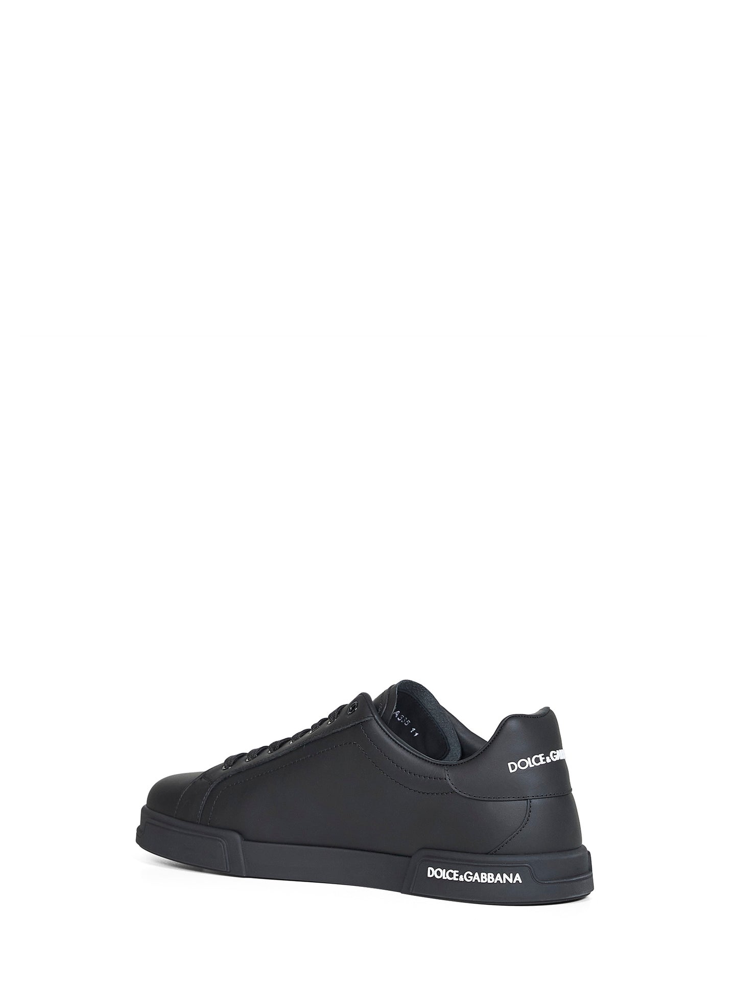 Black calfskin nappa Portofino sneakers