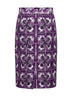 Maiolica print stretch silk skirt