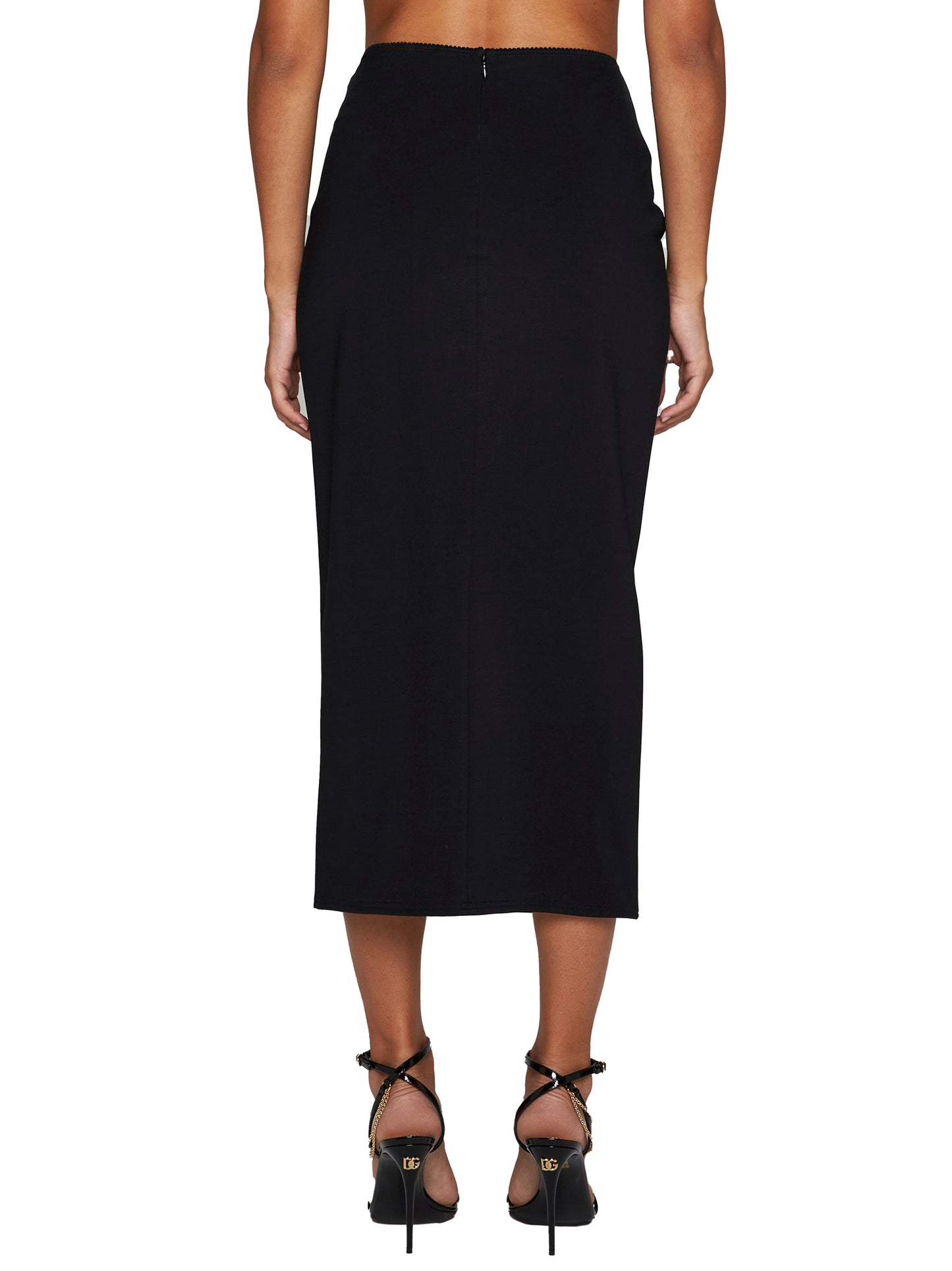 Midi flared jersey skirt