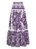 Maiolica print poplin long skirt