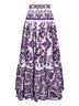 Maiolica print poplin long skirt