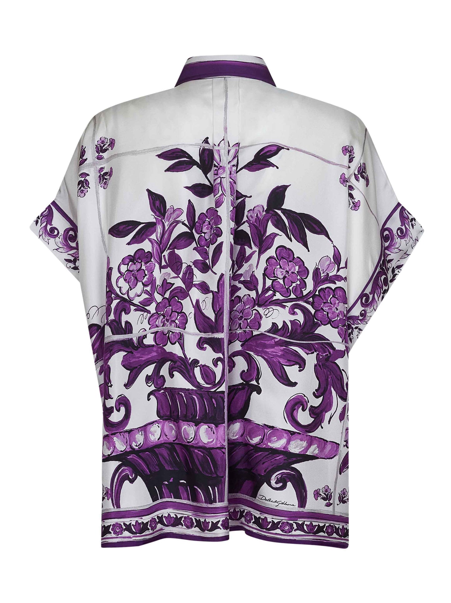 Camicia in twill stampa Maiolica