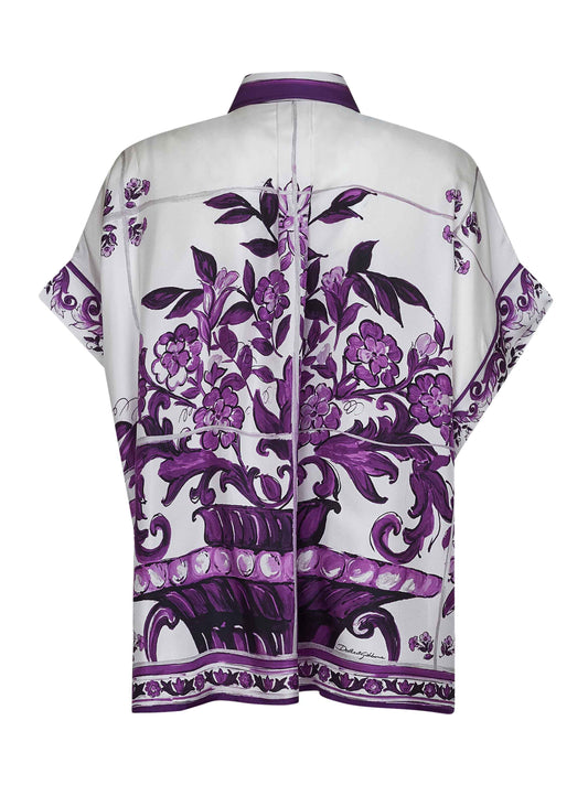 Maiolica print twill shirt