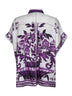 Camicia in twill stampa Maiolica