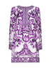 Maiolica print twill mini dress