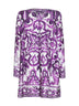 Maiolica print twill mini dress