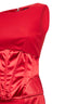 Abito longuette in raso e cady rosso