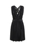 Miniabito plissé in rete lurex nera<BR/>