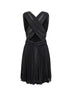 Miniabito plissé in rete lurex nera<BR/>