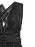 Miniabito plissé in rete lurex nera<BR/>
