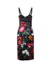 Abito longuette in raso stretch stampa fiori