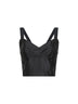 Black charmeuse corset bustier top