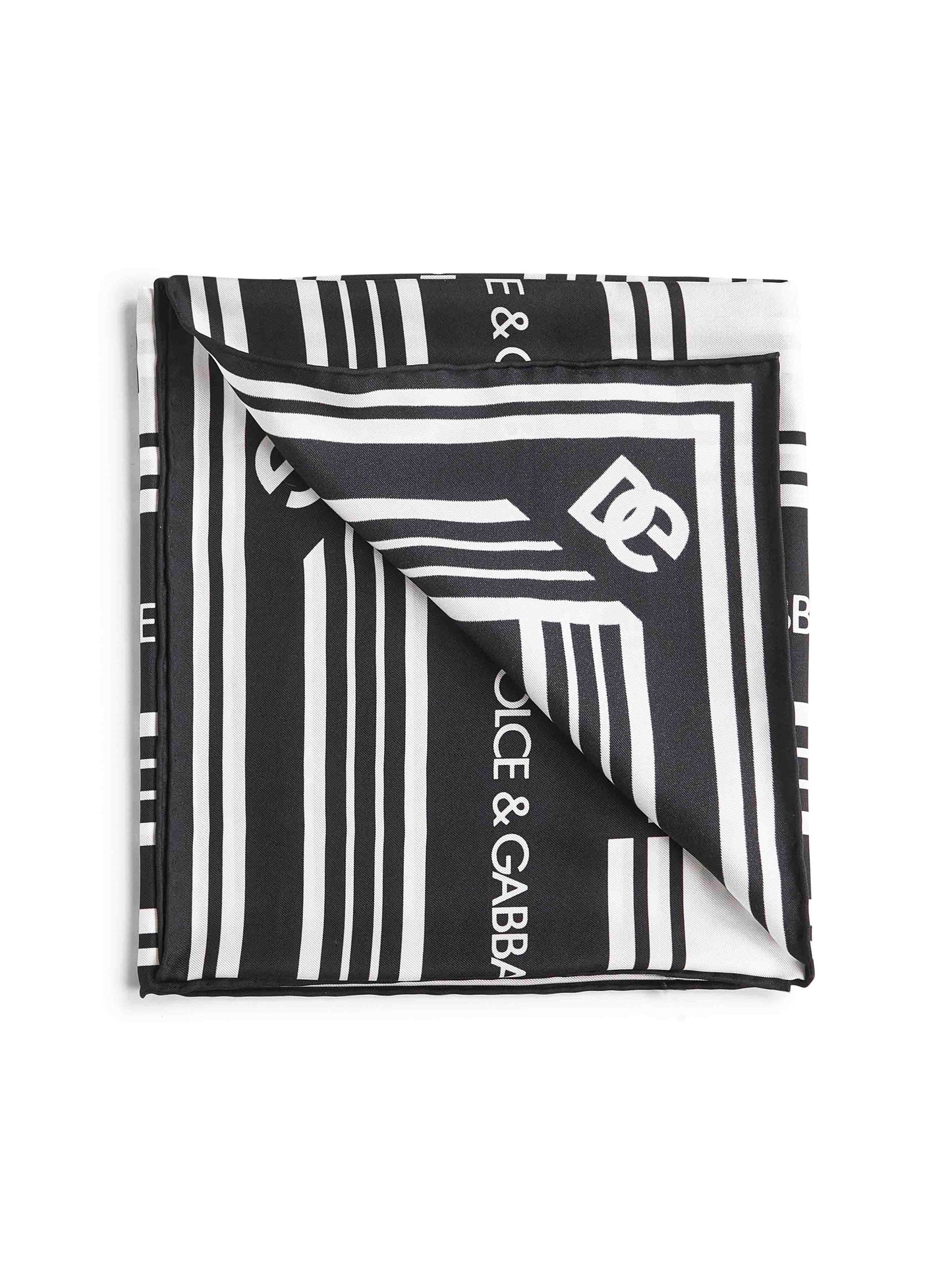 Logo print silk twill scarf