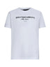 T-shirt in cotone bianco con stampa Flock