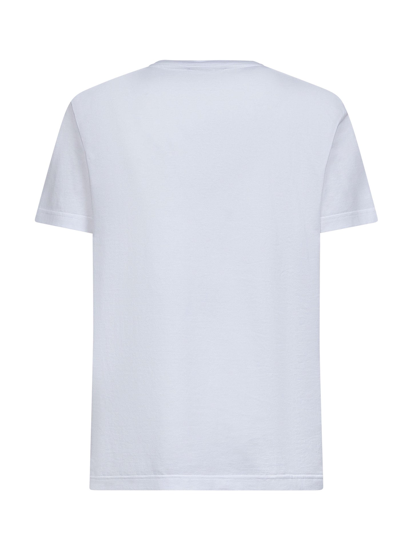 T-shirt in cotone bianco con stampa Flock