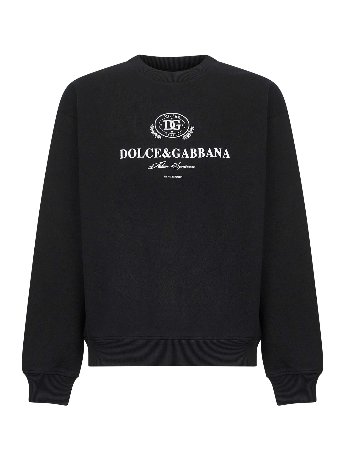 Black cotton logo crewneck sweatshirt