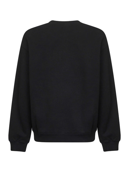 Black cotton logo crewneck sweatshirt
