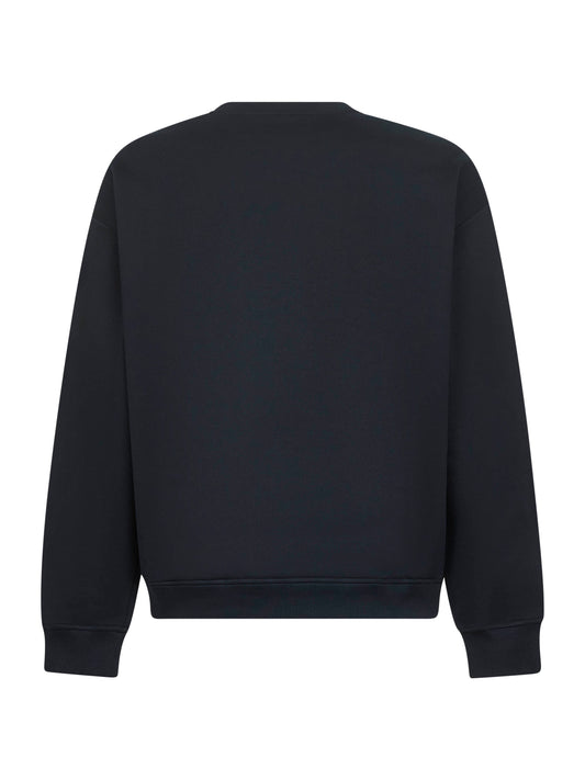 Blue jersey embroidered sweatshirt<BR/>