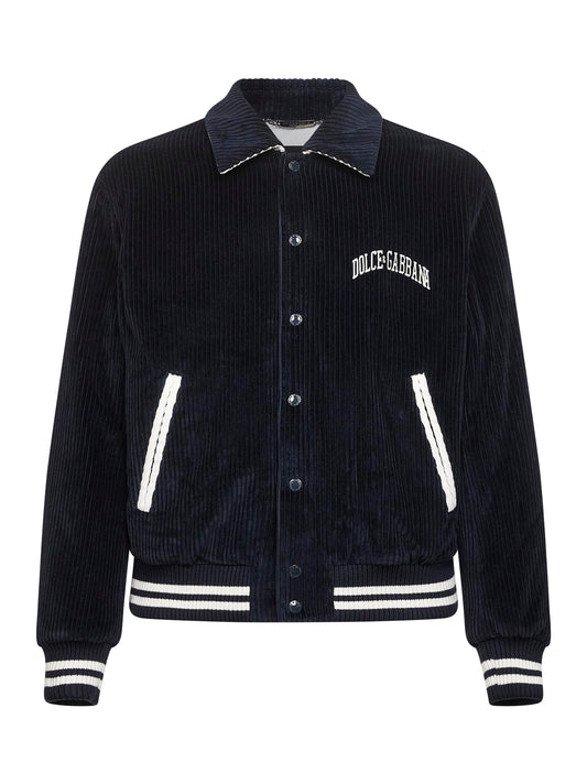 Blue corduroy bomber jacket