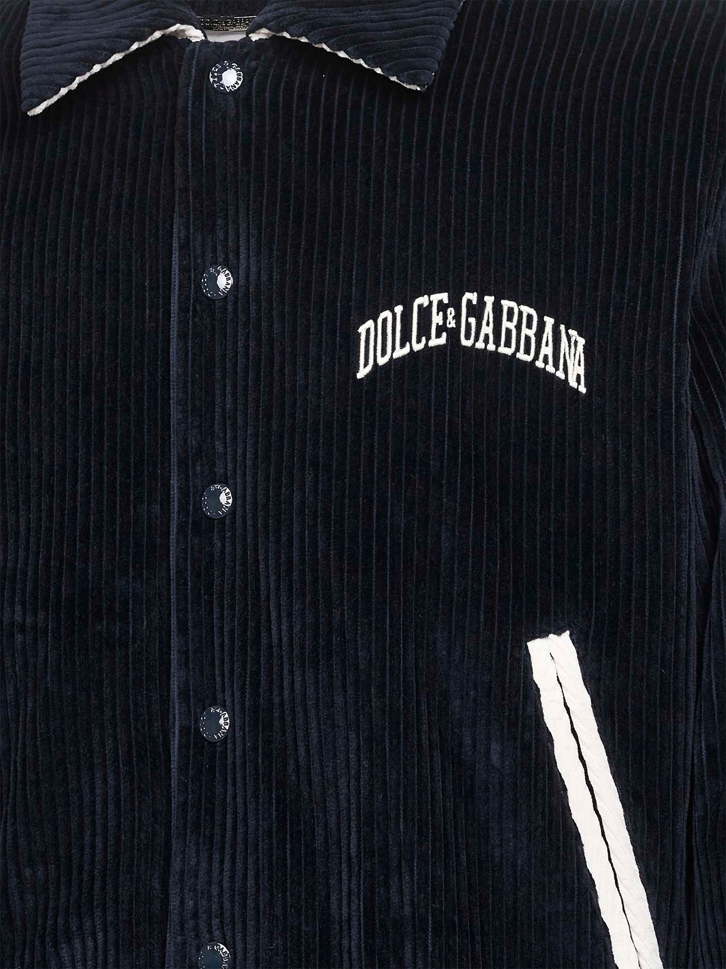 Blue corduroy bomber jacket