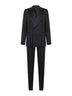 Black wool and silk three-piece tuxedo suit