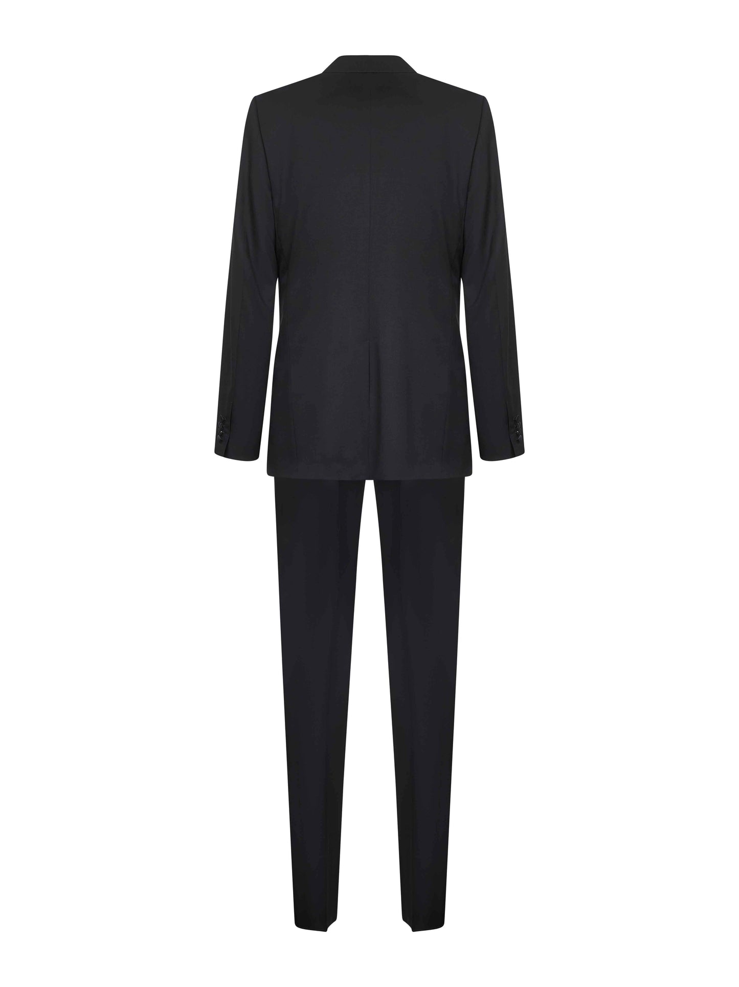 Black wool and silk three-piece tuxedo suit