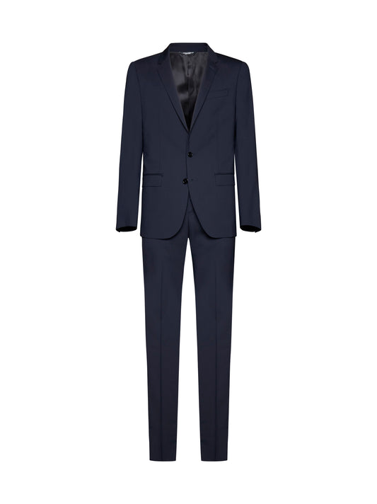 Blue single-breasted suit