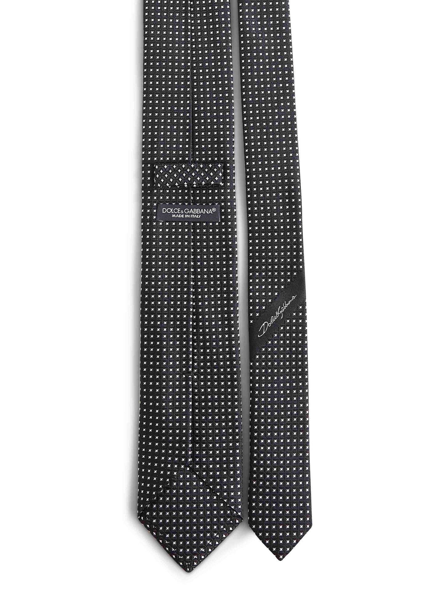 Black jacquard silk Martini tie