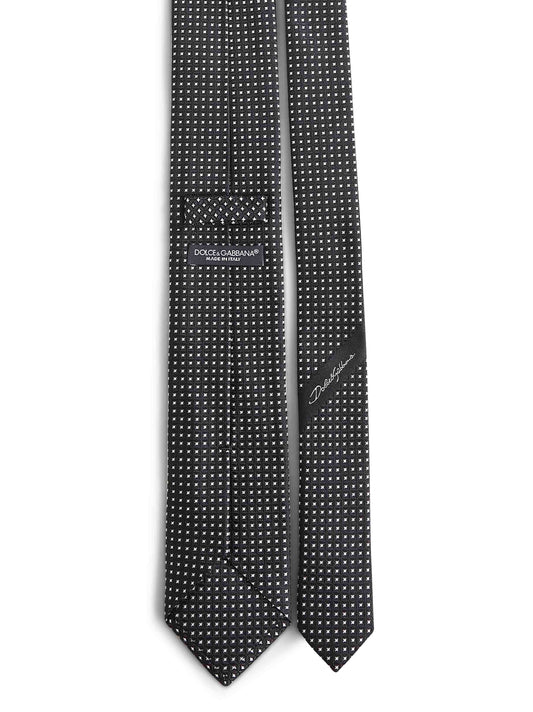 Black jacquard silk Martini tie