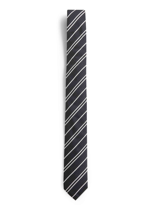 Black striped jacquard silk Martini tie