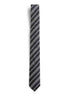 Black striped jacquard silk Martini tie