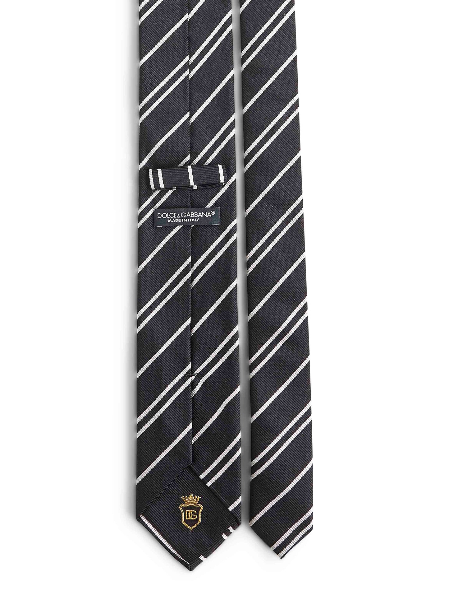 Black striped jacquard silk Martini tie
